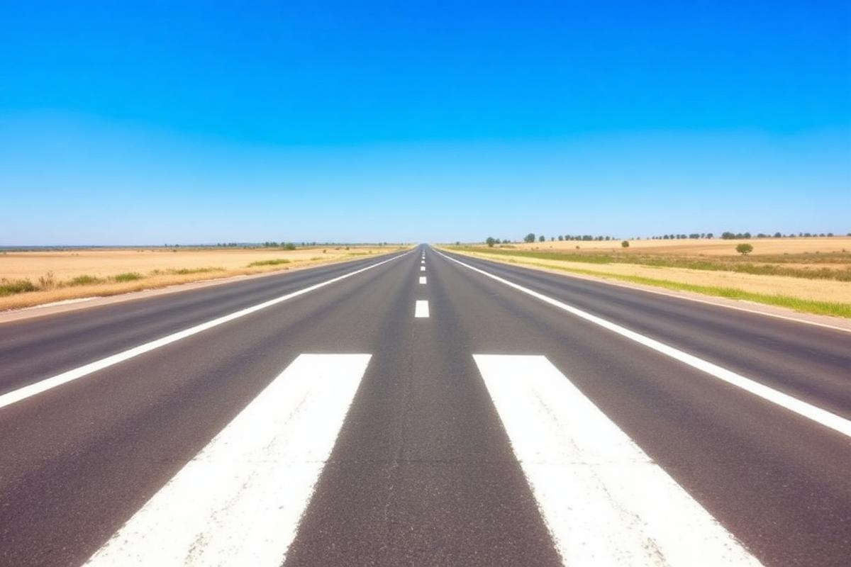 Freshly paved highway