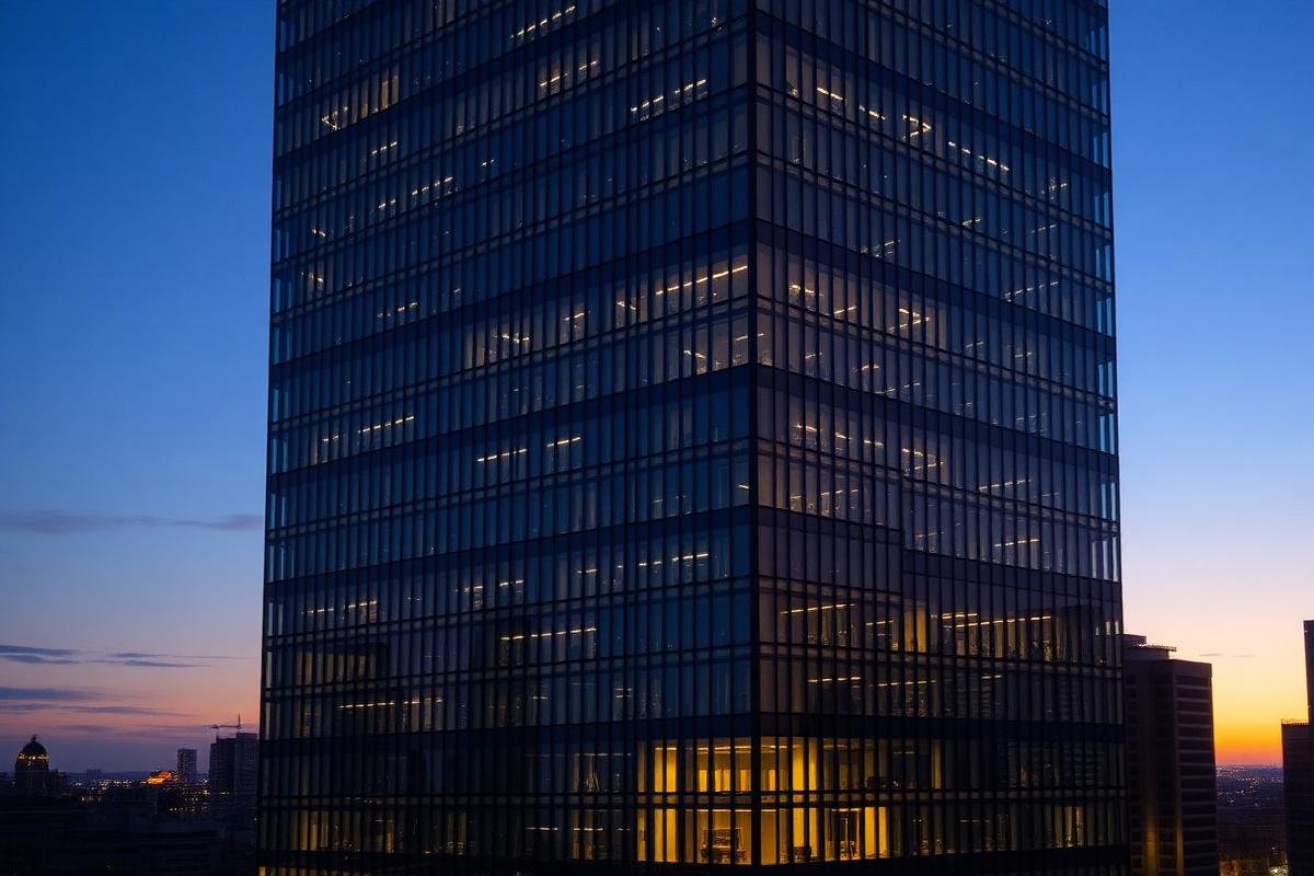 Completed modern tower